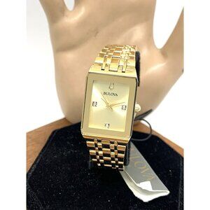 Bulova Women’s Watch 97P140 Quartz Diamond Dial Gold Stainless Steel CHIP
